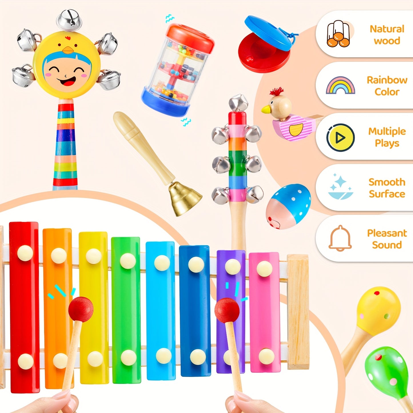 Musical Instrument Toy Set for Toddlers with Storage Bag - Earth Heart Resources