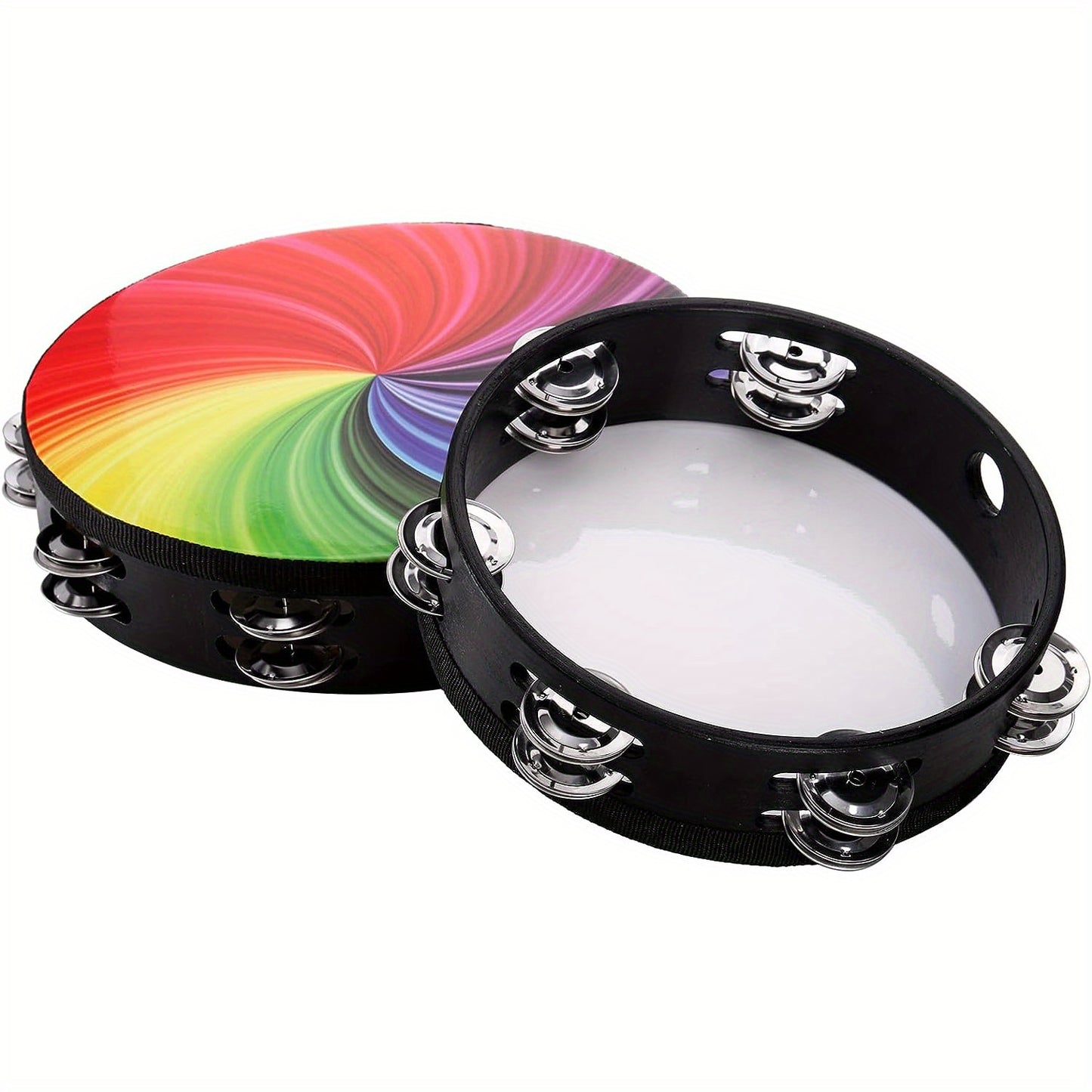 Wooden Radiant Tambourine with Double Row Jingles for Music Fun - Earth Heart Resources