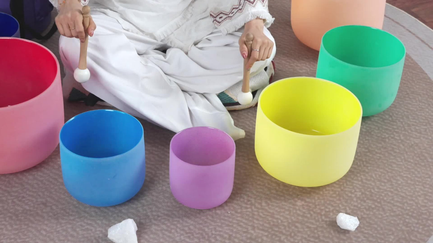 Quartz Crystal Singing Bowl Set for Mindfulness and Meditation - Earth Heart Resources