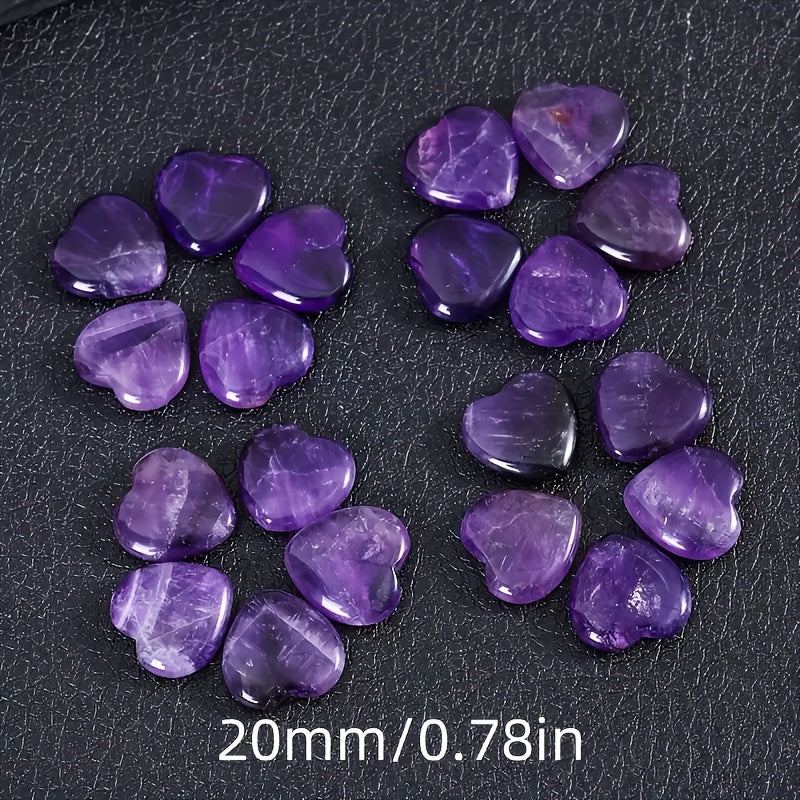 Natural Amethyst Heart Shaped Gemstones for DIY Jewelry - Earth Heart Resources