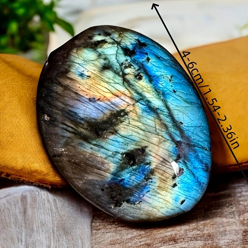 Natural Blue Flash Labradorite Palm Stone for Meditation and Growth - Earth Heart Resources