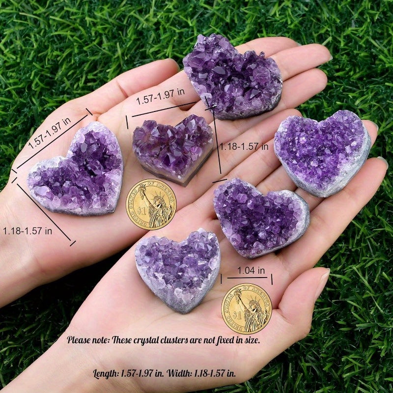 Amethyst Heart Crystal Cluster for Healing and Home Decor - Earth Heart Resources