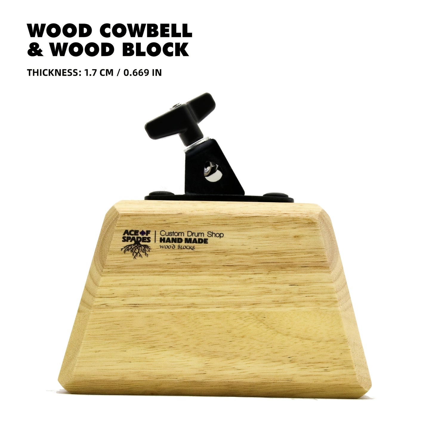 JBK Drums Wooden Cowbell Rhythm Block Percussion Instrument - Earth Heart Resources