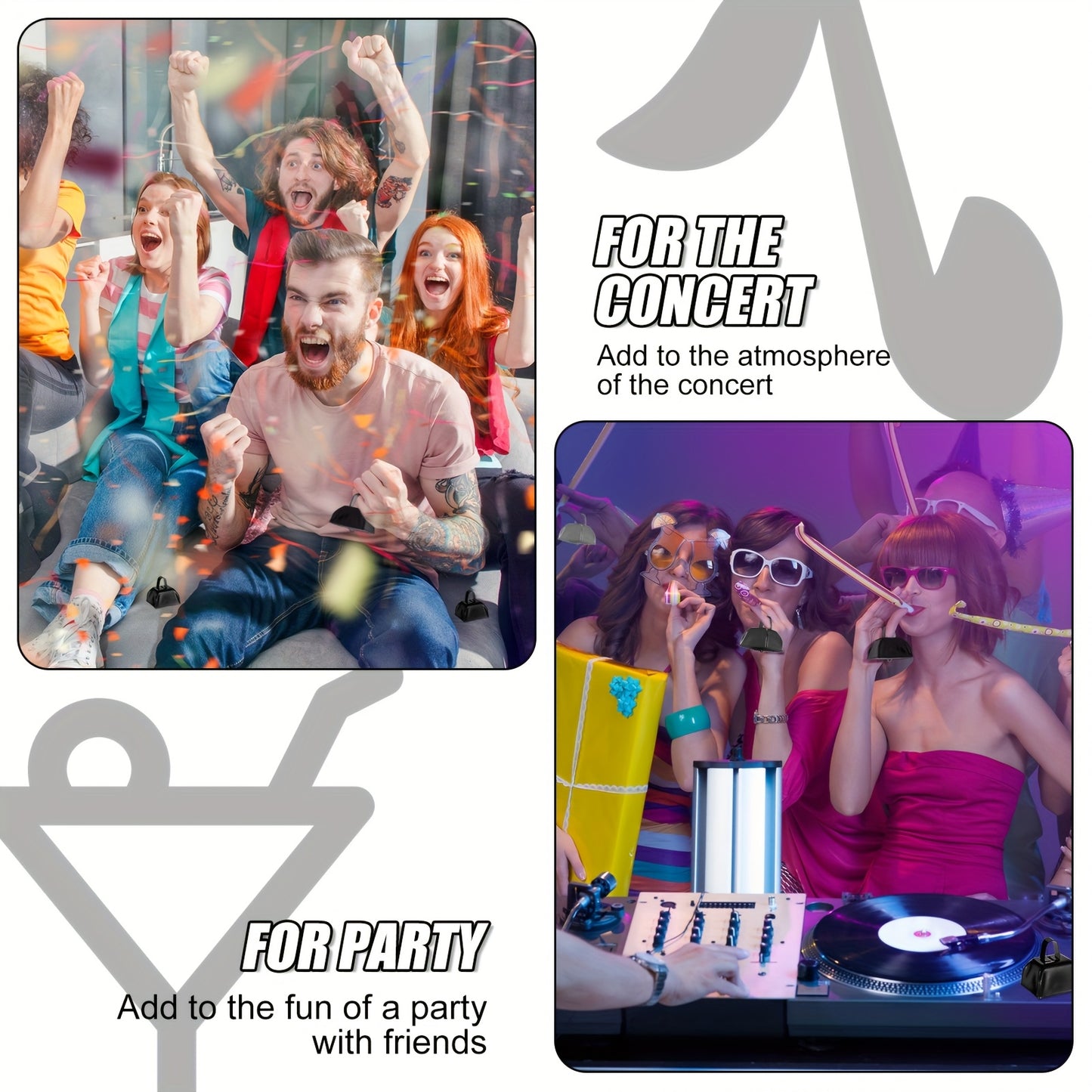 Metal Cowbells 48pcs Set for Events and Team Cheering - Earth Heart Resources