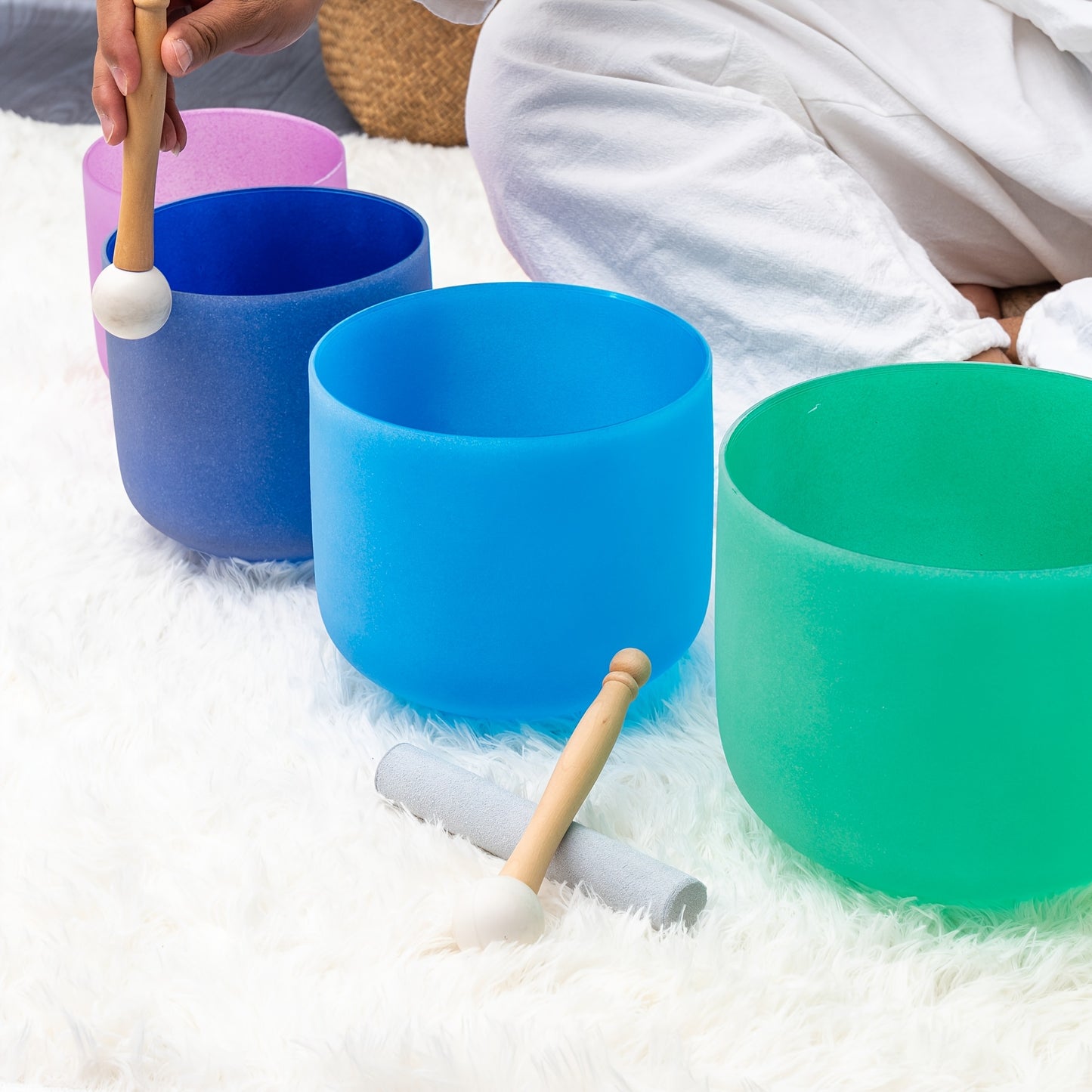 Quartz Crystal Singing Bowl Set for Mindfulness and Meditation - Earth Heart Resources