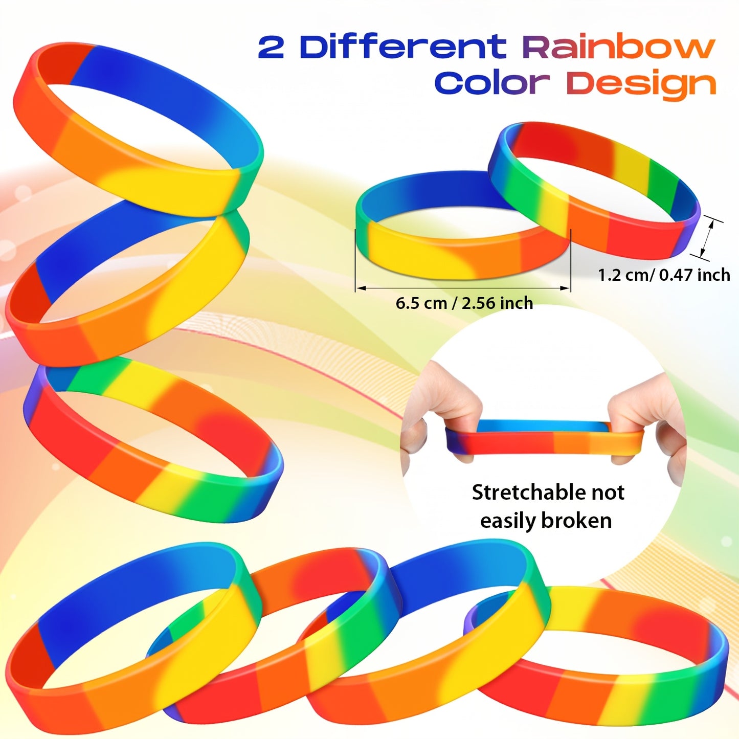 Silicone Rainbow Pride Wristbands for Celebrations and Events - Earth Heart Resources