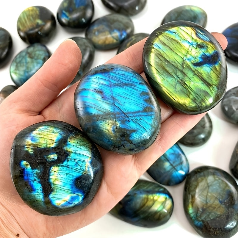 Natural Blue Flash Labradorite Palm Stone for Meditation and Growth - Earth Heart Resources