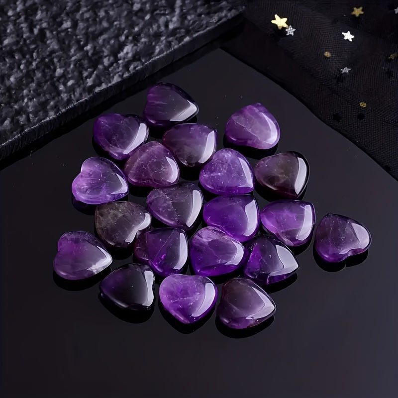 Natural Amethyst Heart Shaped Gemstones for DIY Jewelry - Earth Heart Resources