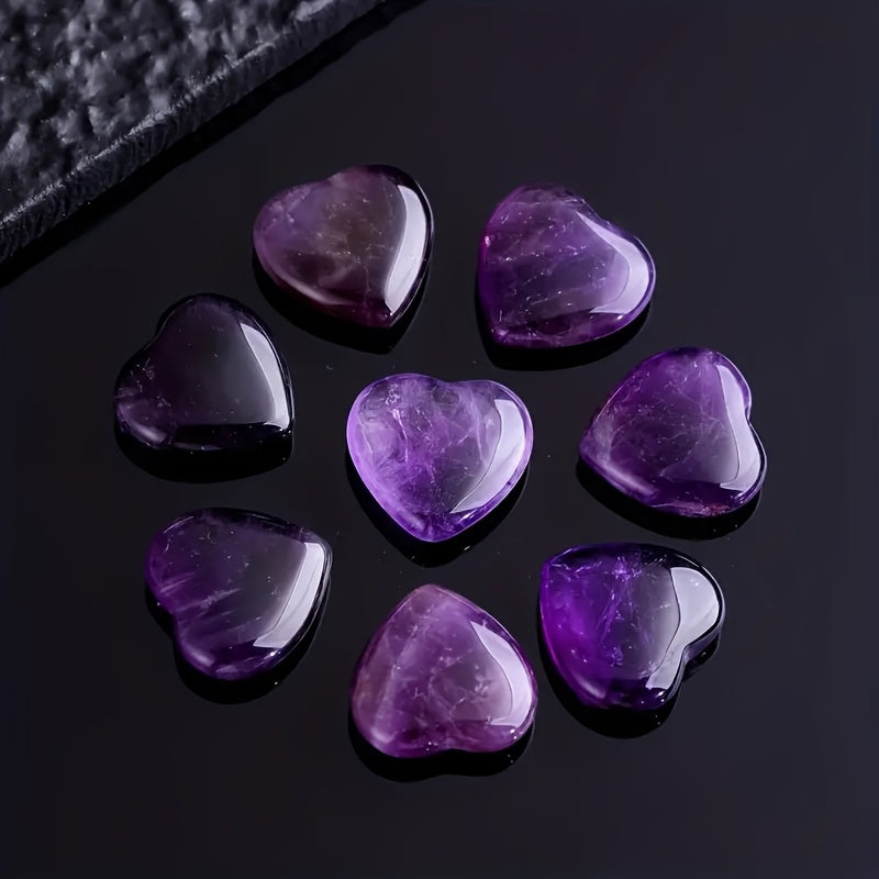 Natural Amethyst Heart Shaped Gemstones for DIY Jewelry - Earth Heart Resources
