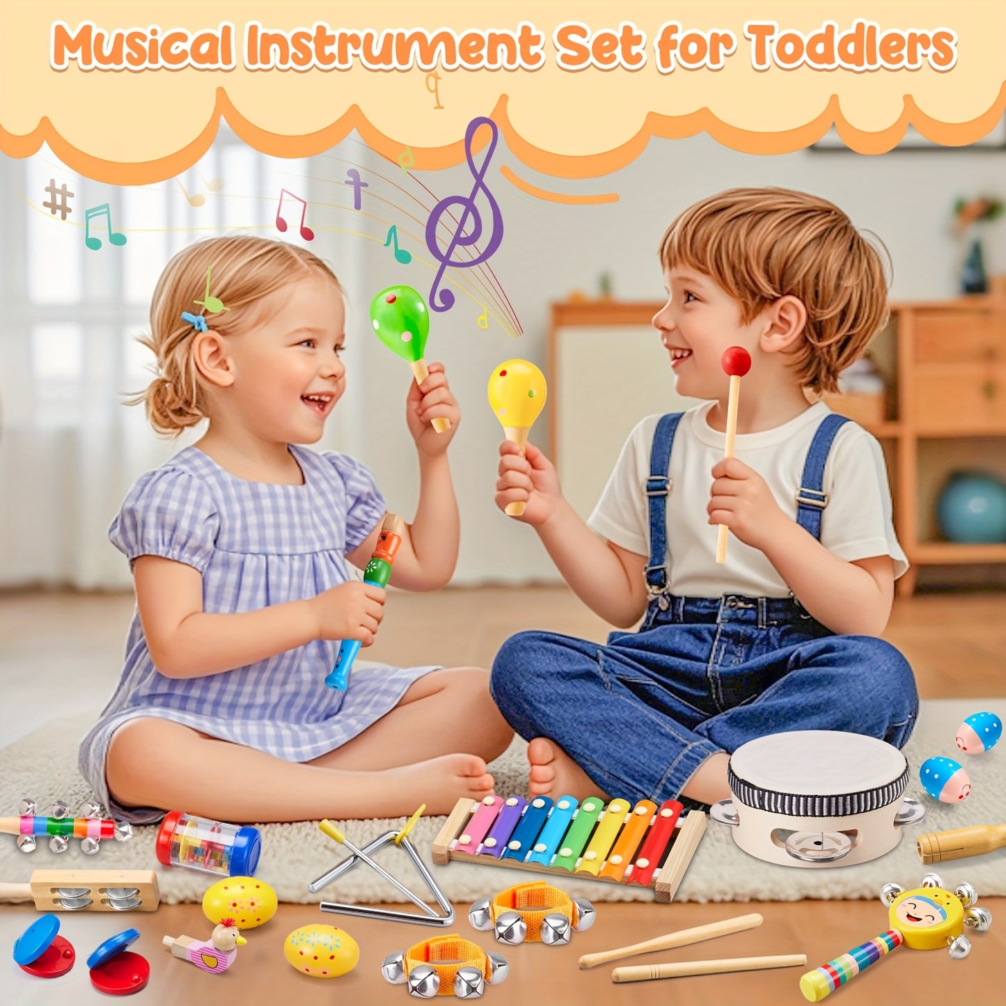 Musical Instrument Toy Set for Toddlers with Storage Bag - Earth Heart Resources