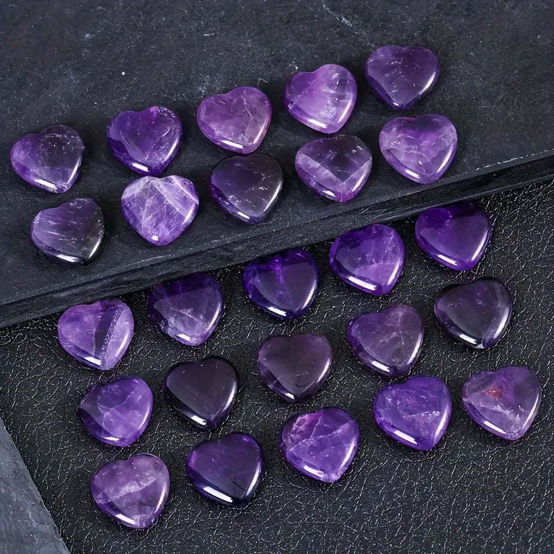 Natural Amethyst Heart Shaped Gemstones for DIY Jewelry - Earth Heart Resources