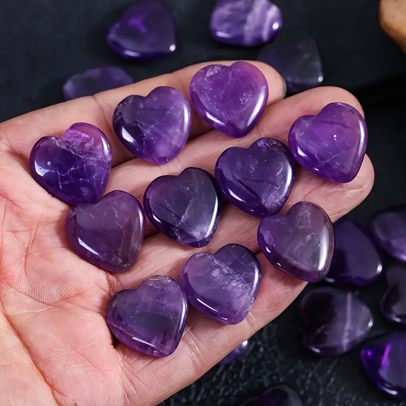 Natural Amethyst Heart Shaped Gemstones for DIY Jewelry - Earth Heart Resources