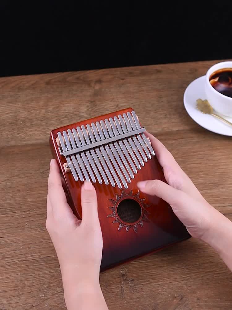 17-Key Rosewood Kalimba Thumb Piano with Learning Guide - Earth Heart Resources