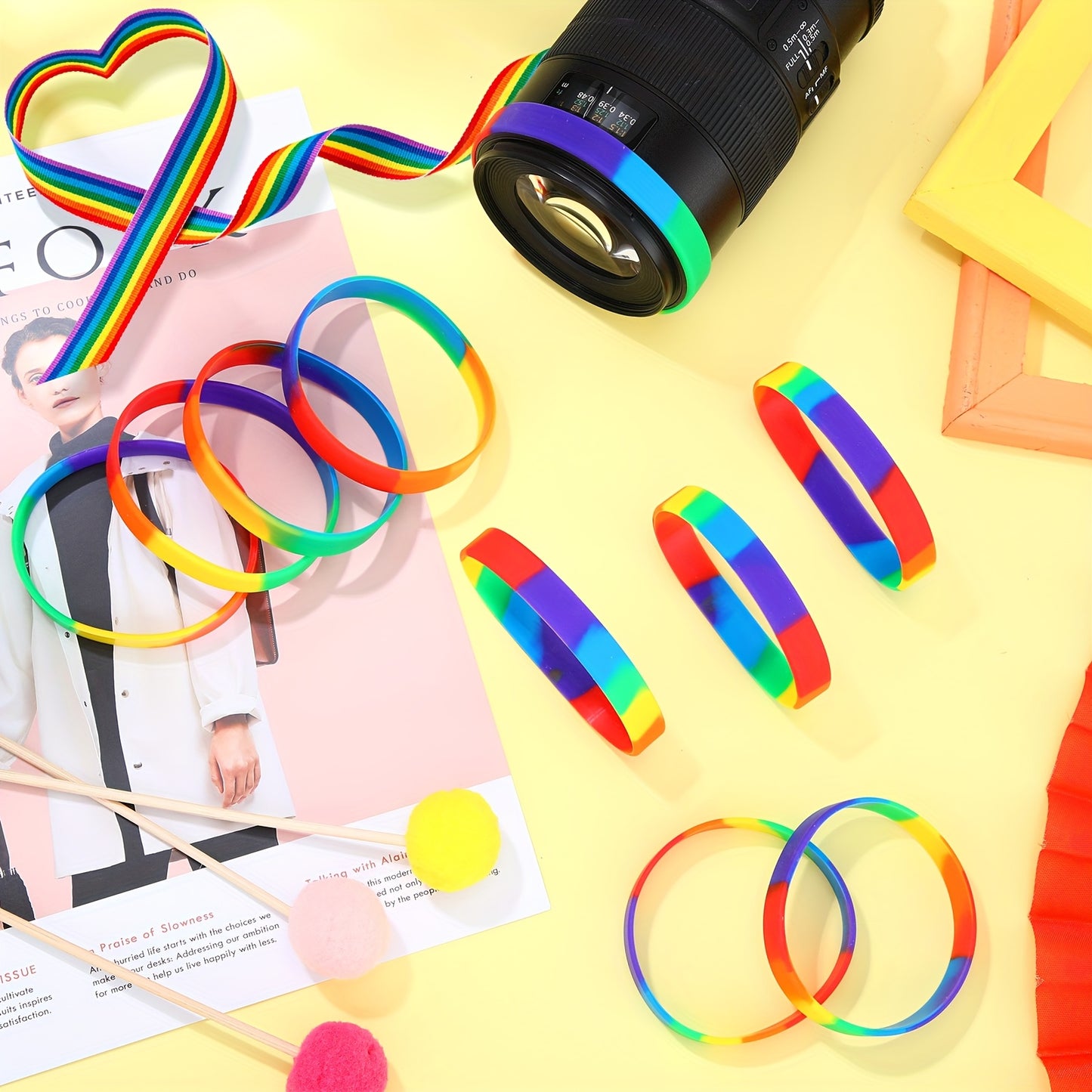 Silicone Rainbow Pride Wristbands for Celebrations and Events - Earth Heart Resources