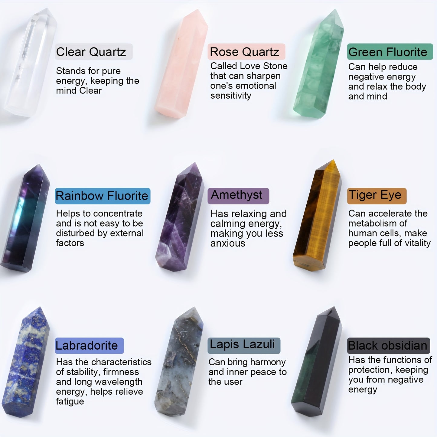 Crystal Wand Set for Meditation and Reiki Healing Supplies - Earth Heart Resources
