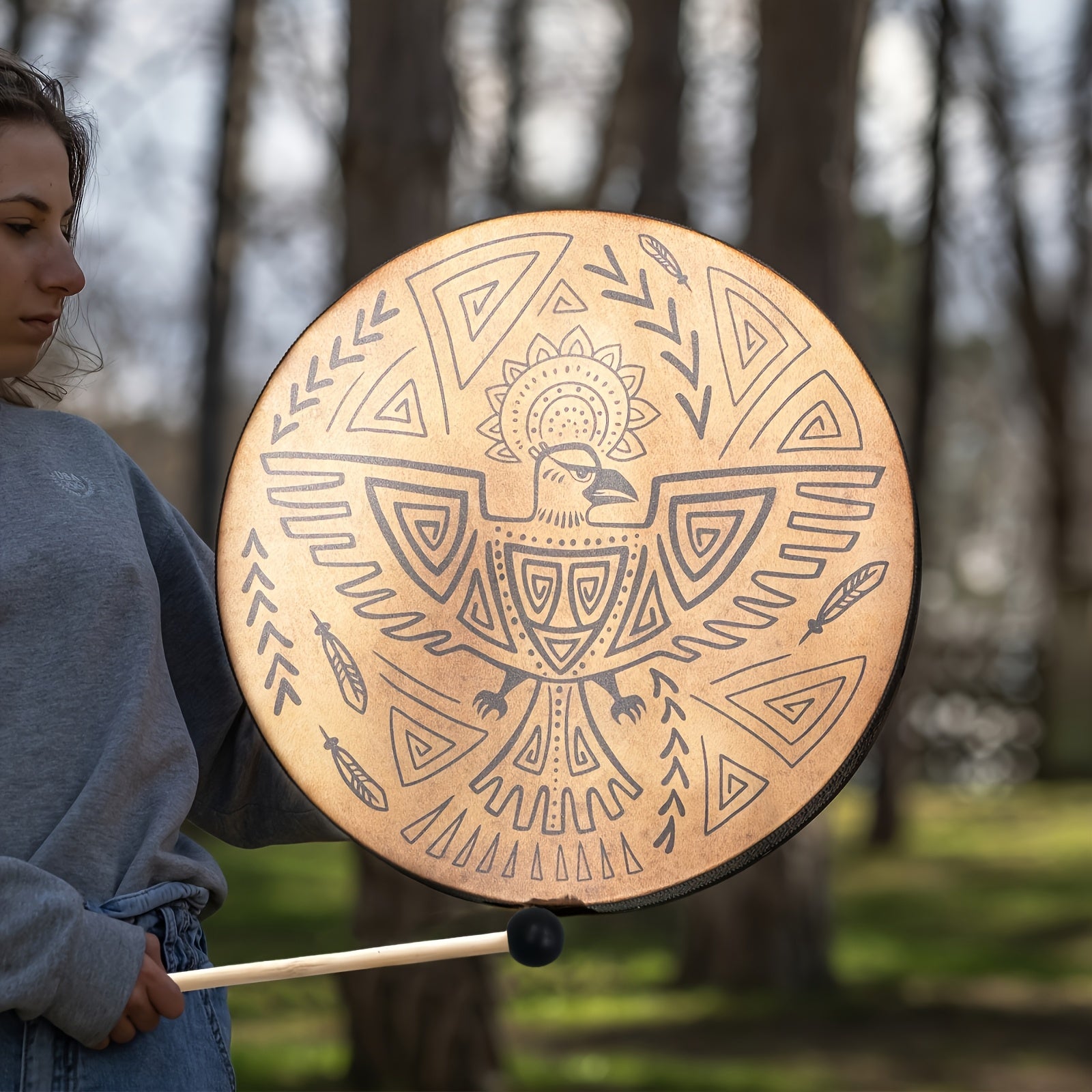 Sacred Shamanic Bird Drum for Meditation and Spiritual Reflection - Earth Heart Resources