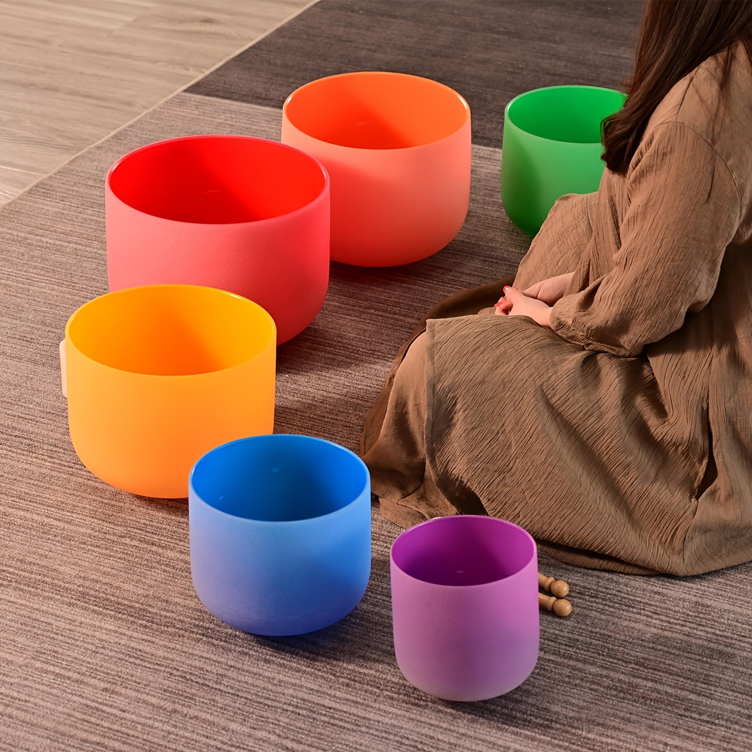 Lycrystal Chakra Quartz Crystal Singing Bowls Set for Meditation - Earth Heart Resources