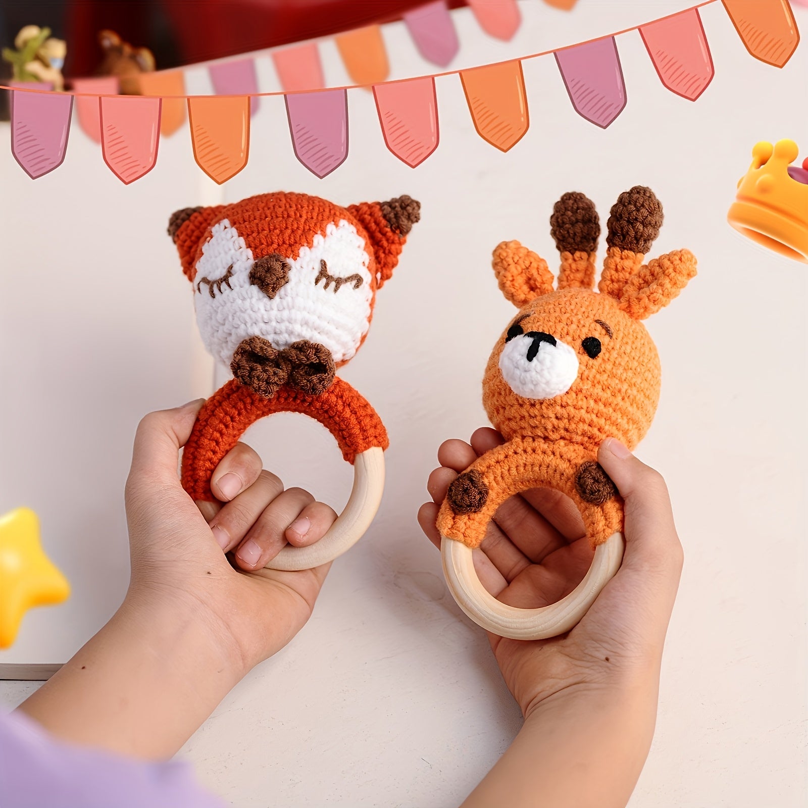 Handcrafted Animal Rattle Set for Babies and Children - Earth Heart Resources