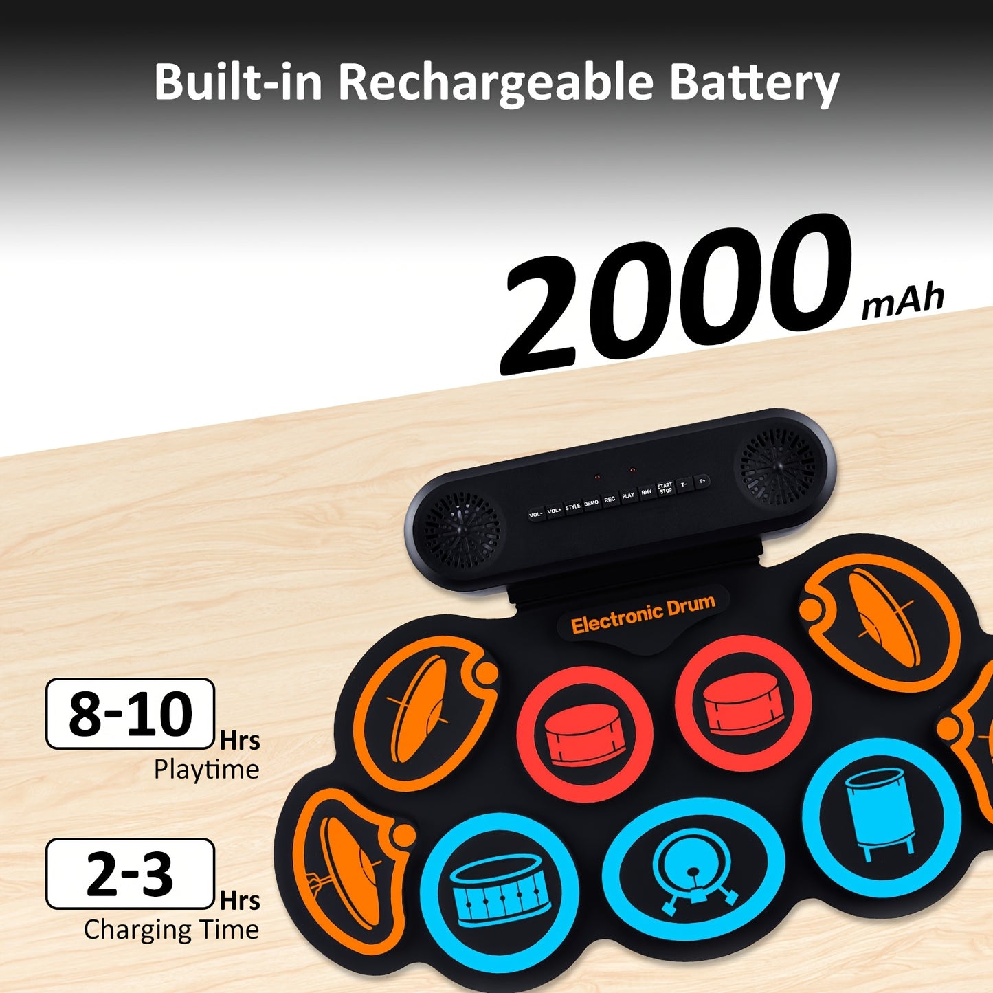 Roll-Up Electronic Drum Pad Kit for Fun Music Creation - Earth Heart Resources