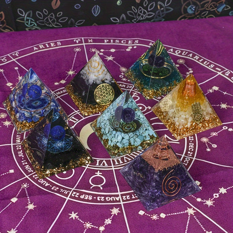 Chakra Crystal Pyramid Set for Meditation and Divination - Earth Heart Resources