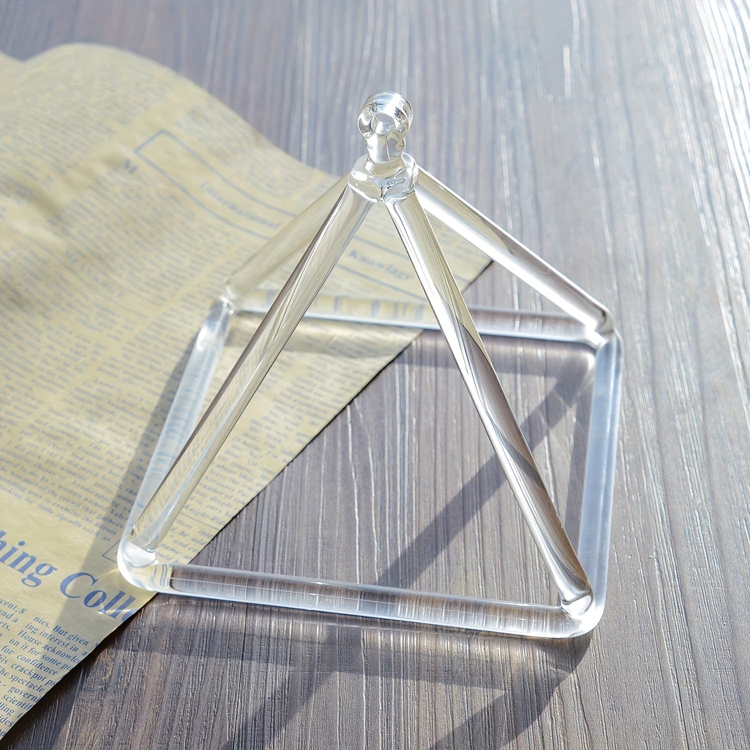 Quartz Crystal Singing Pyramid with Stick and Rope Included - Earth Heart Resources