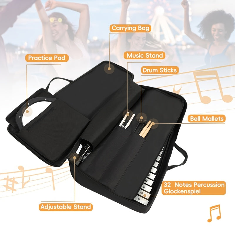 Percussion Glockenspiel Xylophone Kit with Adjustable Stand and Bag - Earth Heart Resources