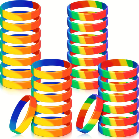 Silicone Rainbow Pride Wristbands for Celebrations and Events - Earth Heart Resources