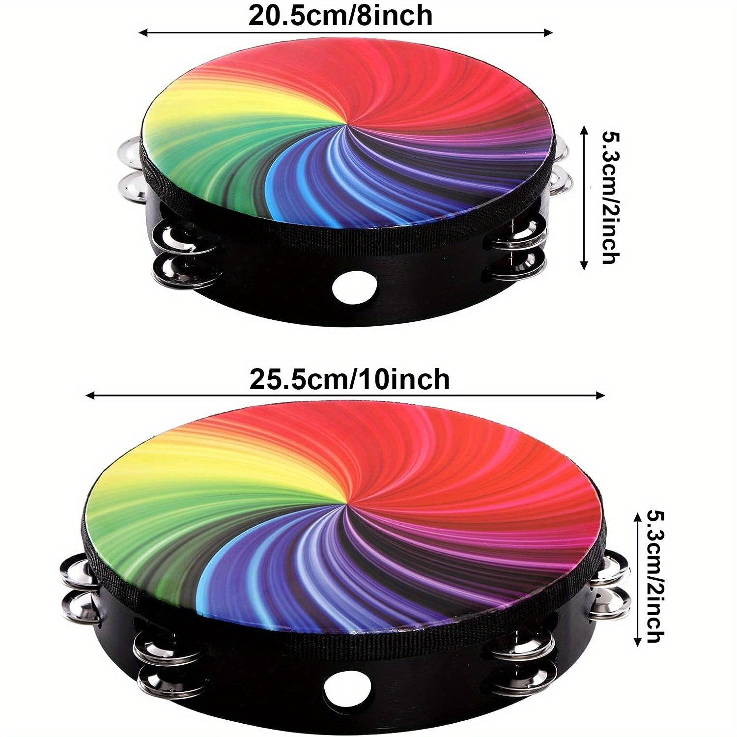 Wooden Radiant Tambourine with Double Row Jingles for Music Fun - Earth Heart Resources
