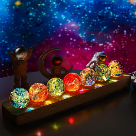 Seven Chakra Natural Crystal Ball with LED Stand for Meditation - Earth Heart Resources