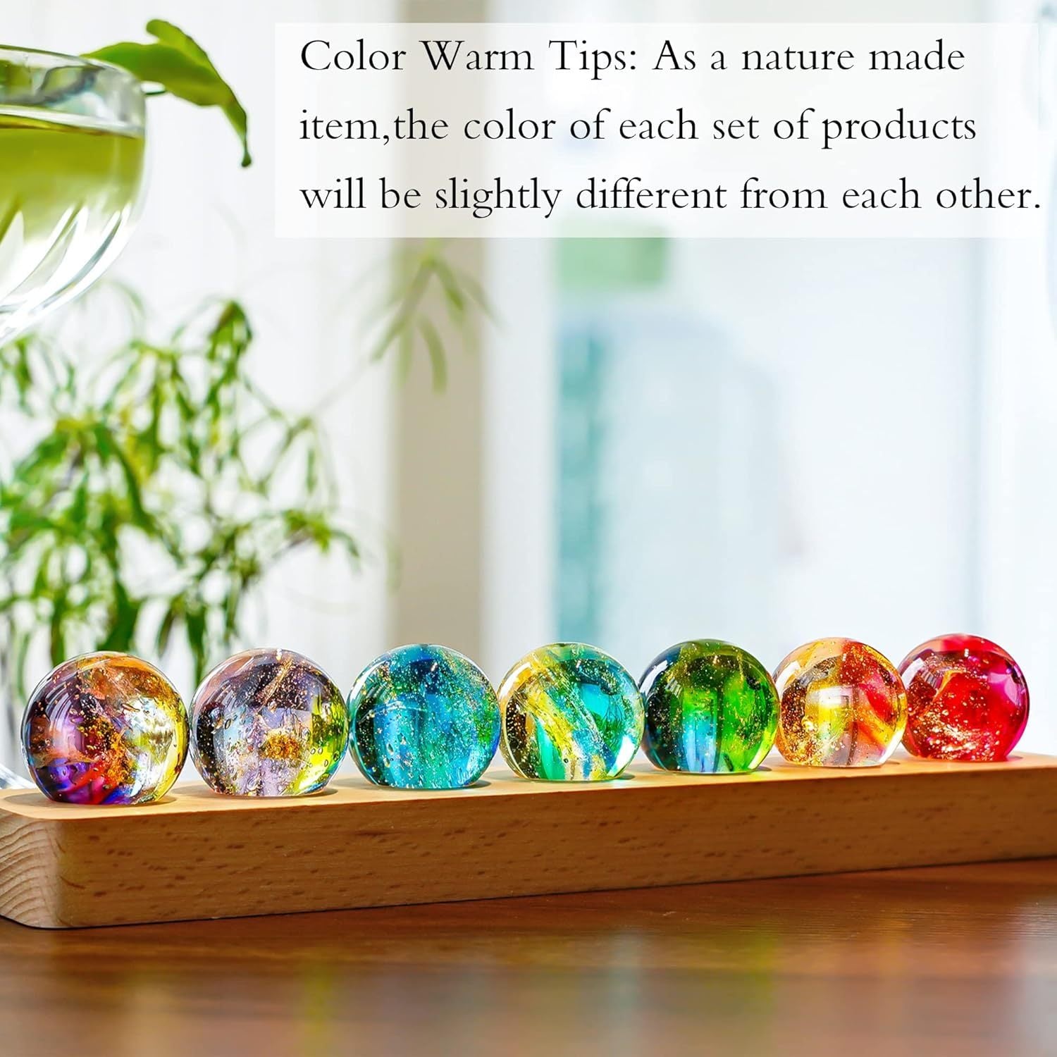 Seven Chakra Natural Crystal Ball with LED Stand for Meditation - Earth Heart Resources