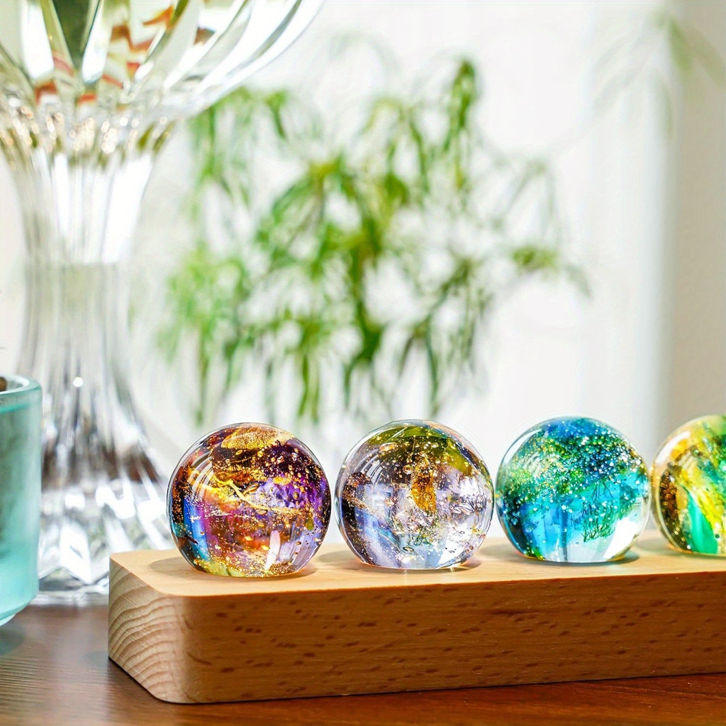 Seven Chakra Natural Crystal Ball with LED Stand for Meditation - Earth Heart Resources