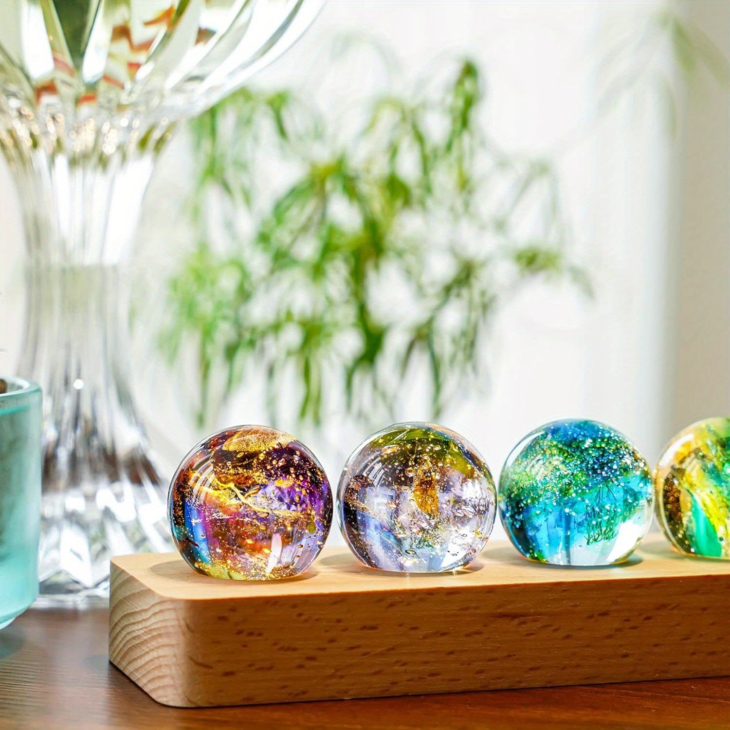 Seven Chakra Natural Crystal Ball with LED Stand for Meditation - Earth Heart Resources