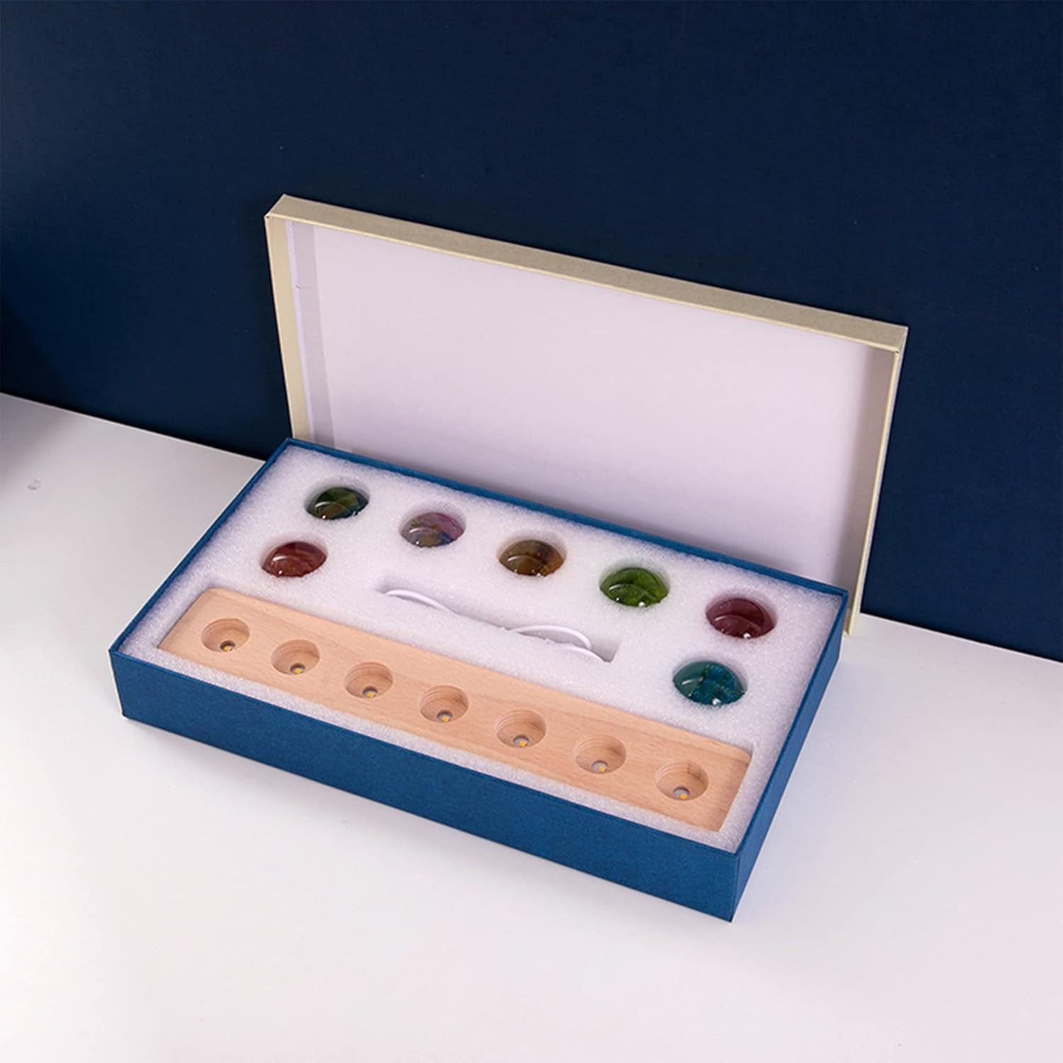 Seven Chakra Natural Crystal Ball with LED Stand for Meditation - Earth Heart Resources