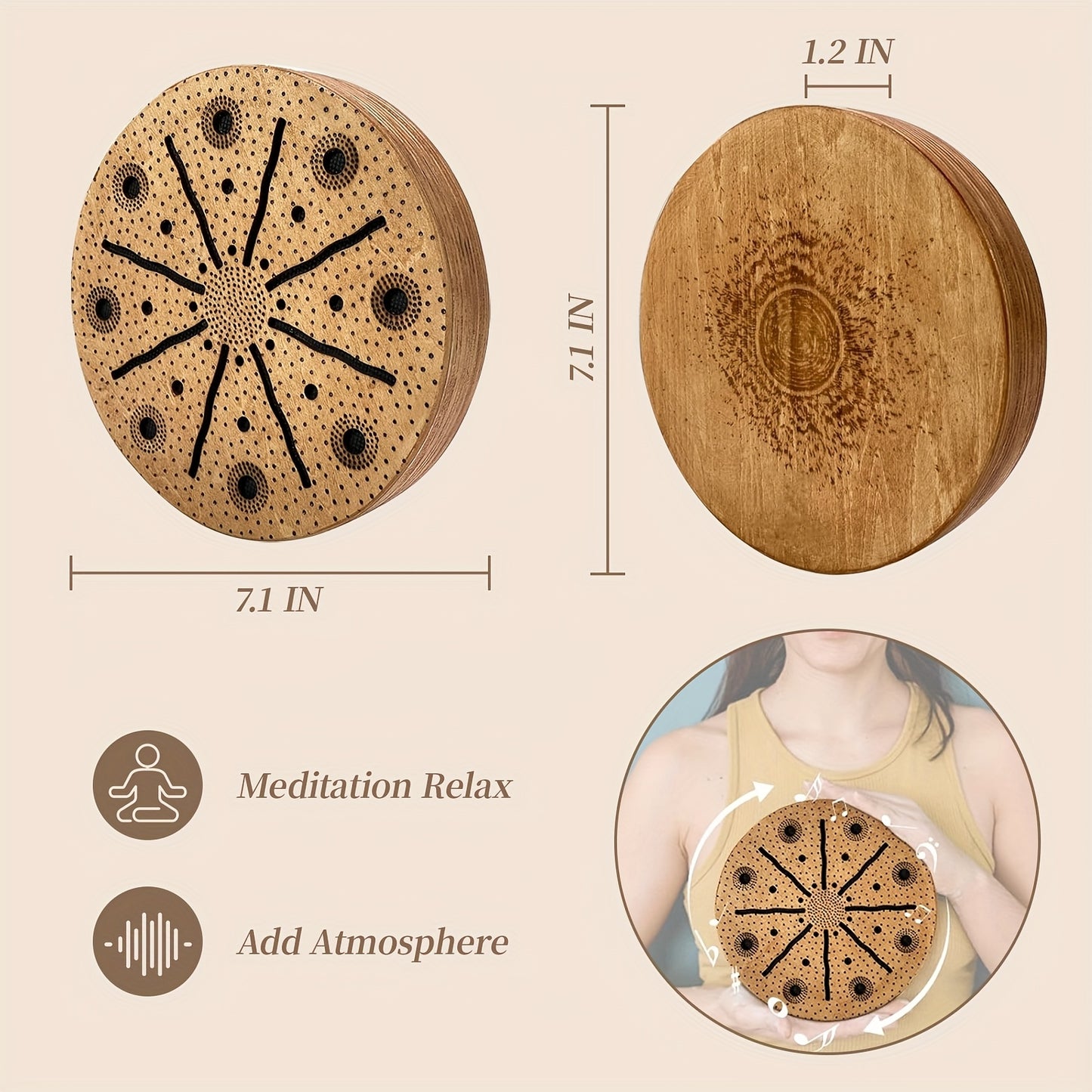 Handcrafted Wooden Sea Drum for Music Therapy and Relaxation - Earth Heart Resources