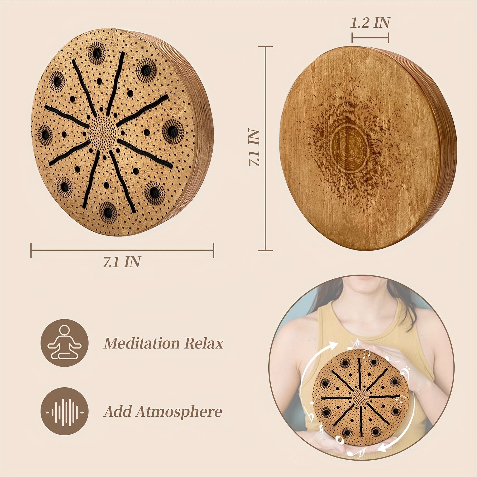 Handcrafted Wooden Sea Drum for Music Therapy and Relaxation - Earth Heart Resources
