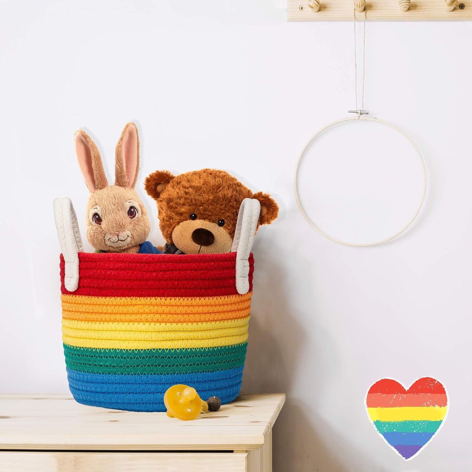 Rainbow Cotton Woven Storage Basket for Organizing Any Space - Earth Heart Resources