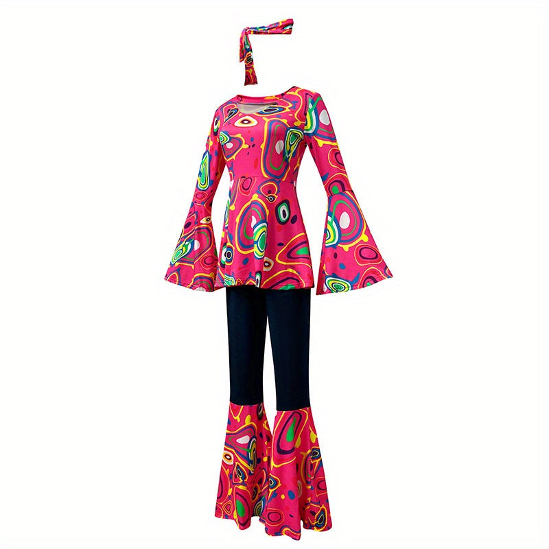 Trendy Women's Printed Tops and Pants Set with Headscarf - Earth Heart Resources