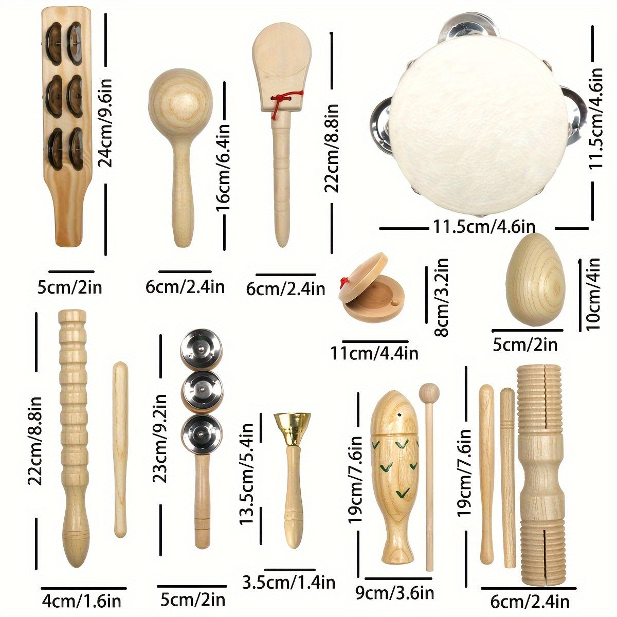 Natural Wooden Musical Instruments Educational Music Kit for Kids - Earth Heart Resources