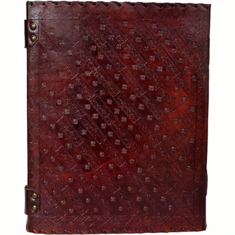 Handmade Seven Chakra Leather Journal with Gemstone Accents - Earth Heart Resources