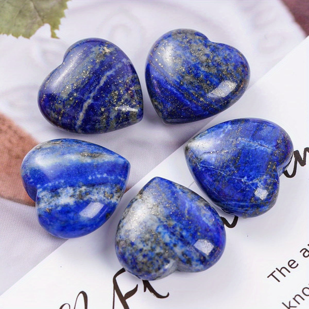 Lapis Lazuli Heart Palm Worry Stones for Meditation and Balance - Earth Heart Resources