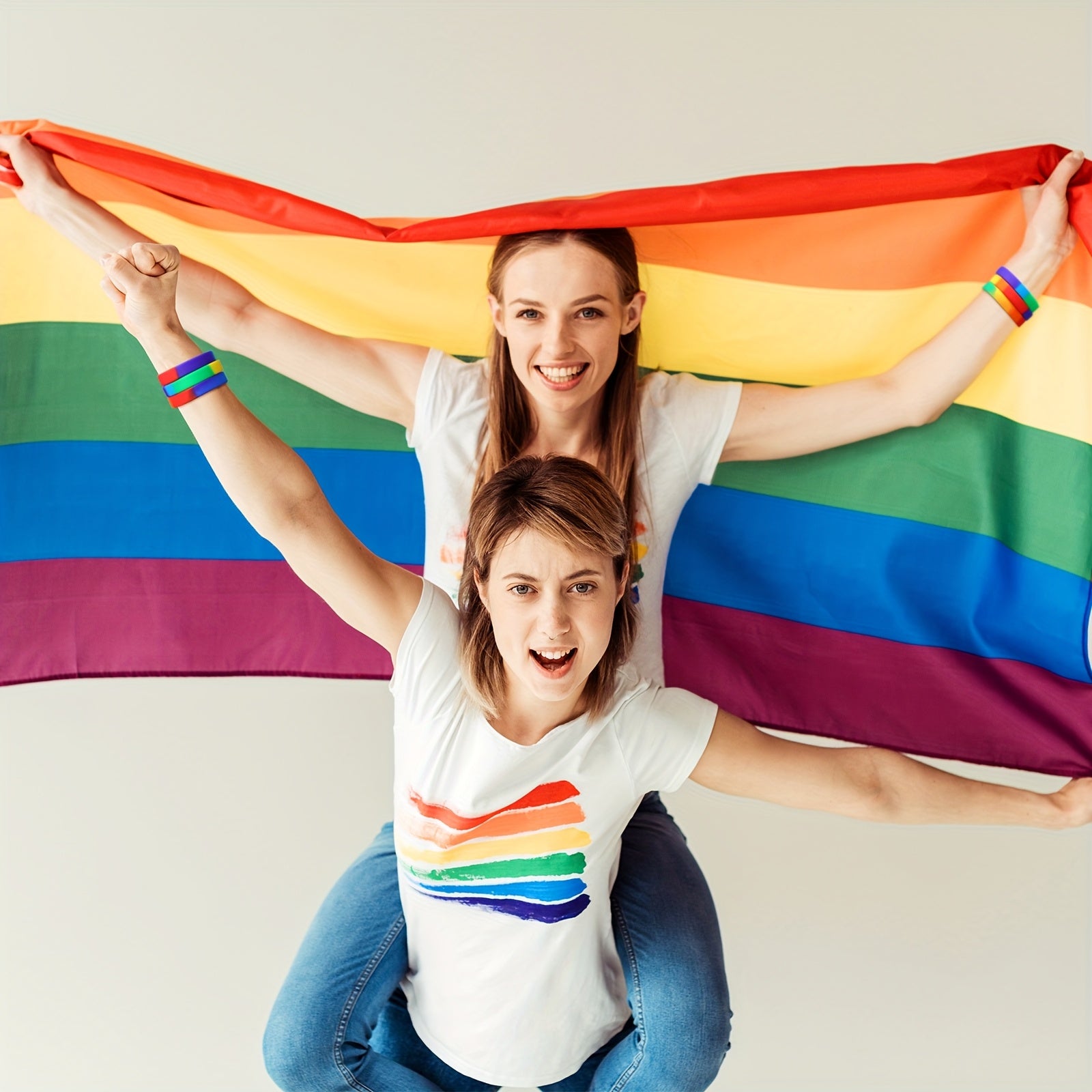 Silicone Rainbow Pride Wristbands for Celebrations and Events - Earth Heart Resources