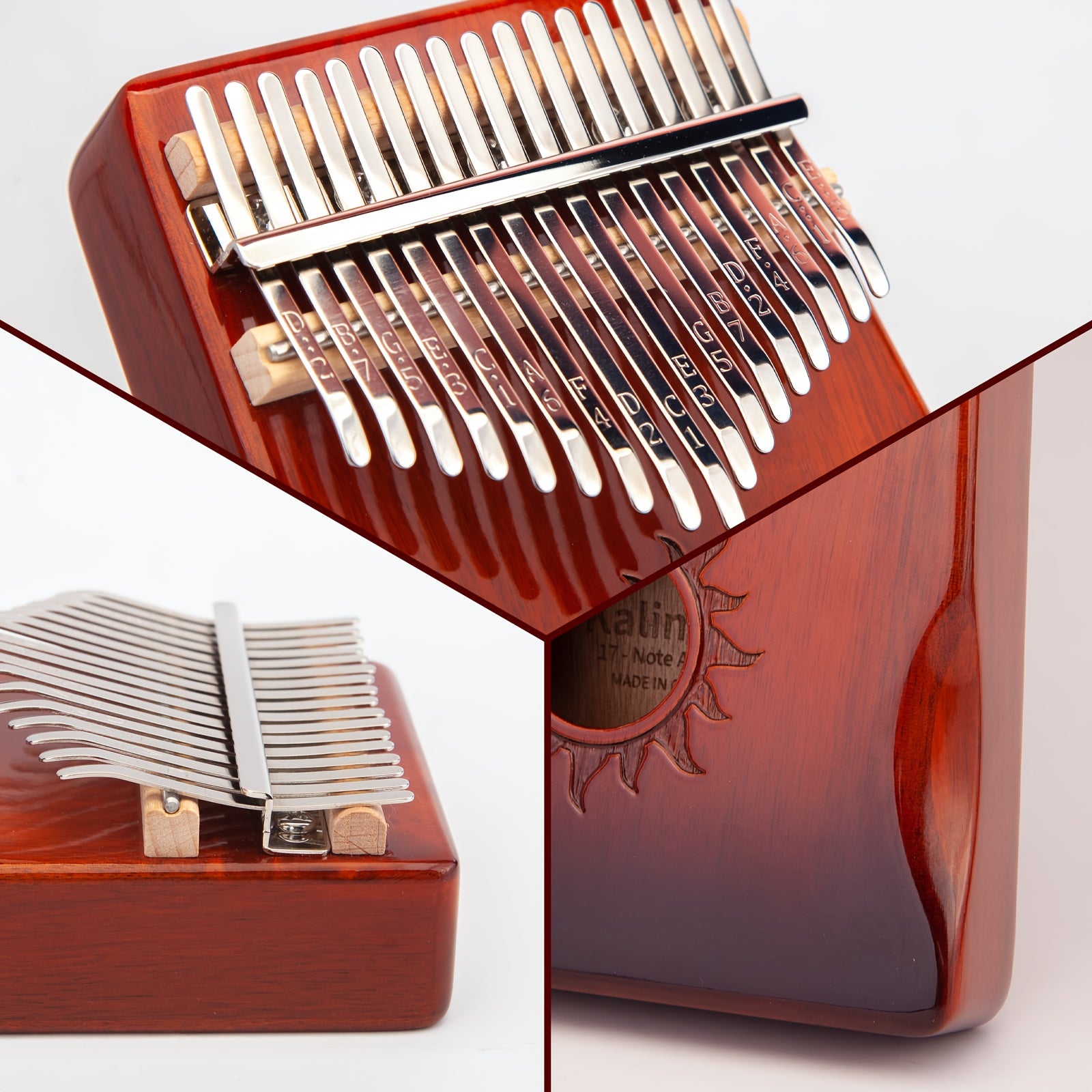 17-Key Rosewood Kalimba Thumb Piano with Learning Guide - Earth Heart Resources