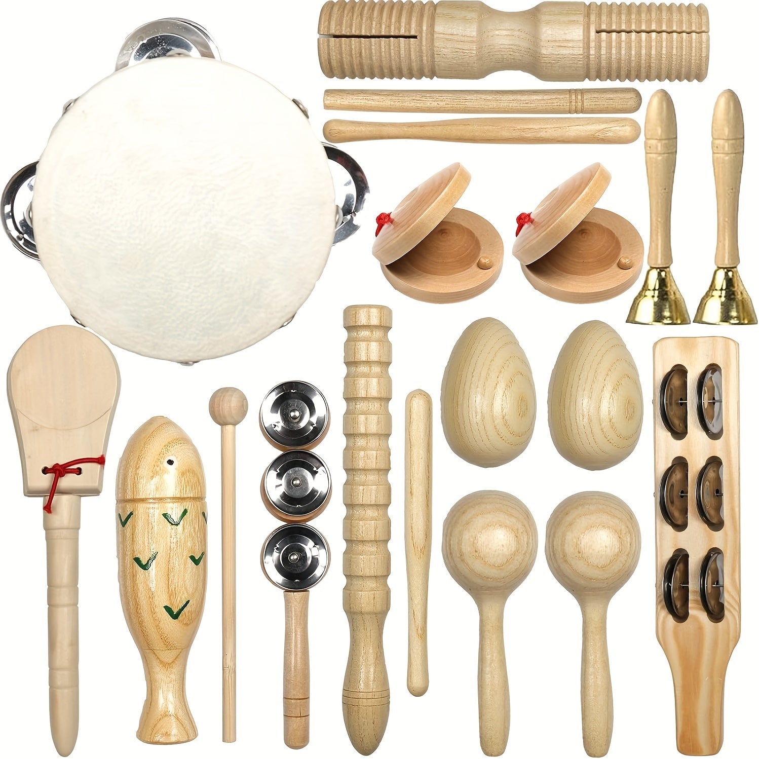 Natural Wooden Musical Instruments Educational Music Kit for Kids - Earth Heart Resources