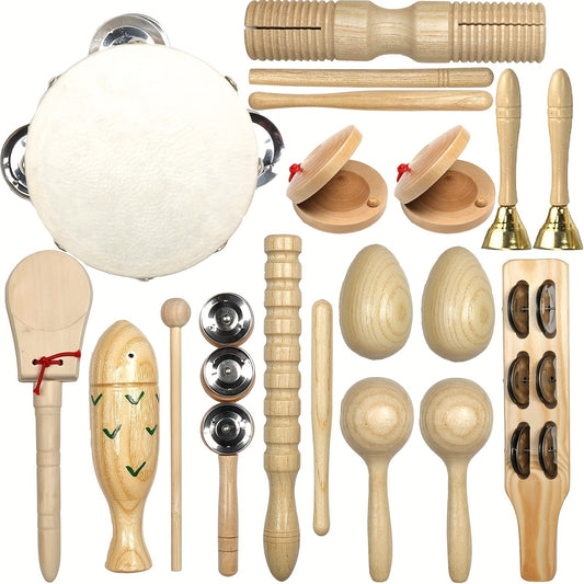 Natural Wooden Musical Instruments Educational Music Kit for Kids - Earth Heart Resources