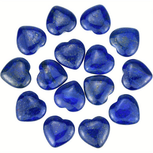 Lapis Lazuli Heart Carved Palm Worry Stones for Healing Energy - Earth Heart Resources