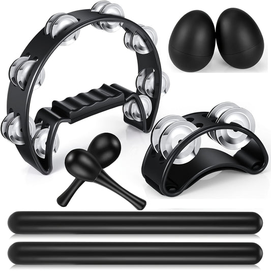 8 Piece Tambourine Musical Instrument Set for Fun Rhythm - Earth Heart Resources
