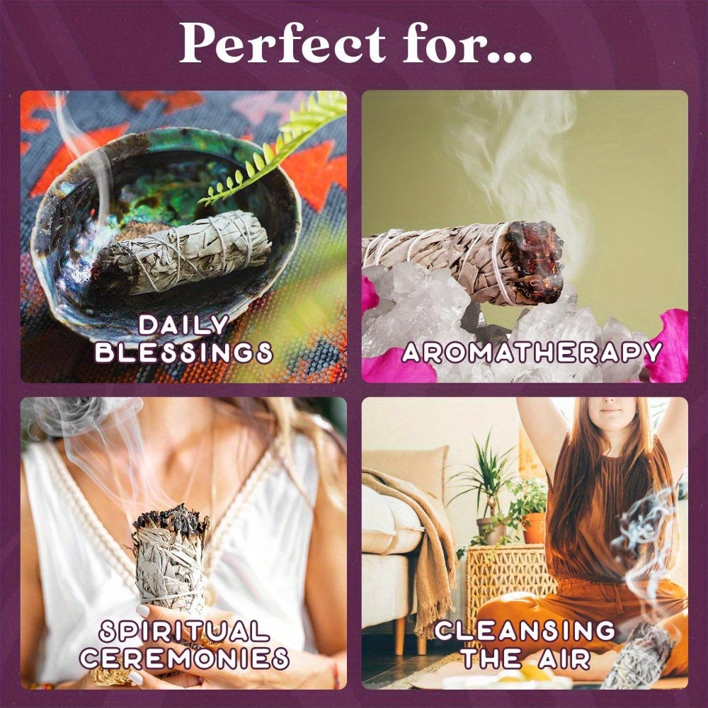Sage Cleansing Kit with Incense Sticks and Crystal Stones - Earth Heart Resources