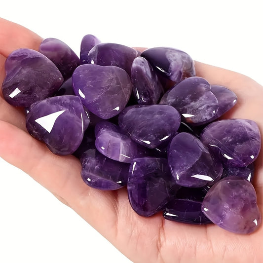 Natural Amethyst Heart Shaped Gemstones for DIY Jewelry - Earth Heart Resources