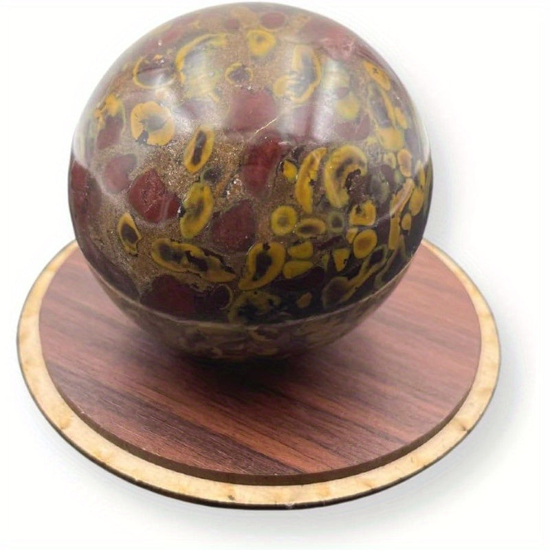 Bamboo Jasper Gemstone Ball Sphere with Stand for Spiritual Cleansing - Earth Heart Resources