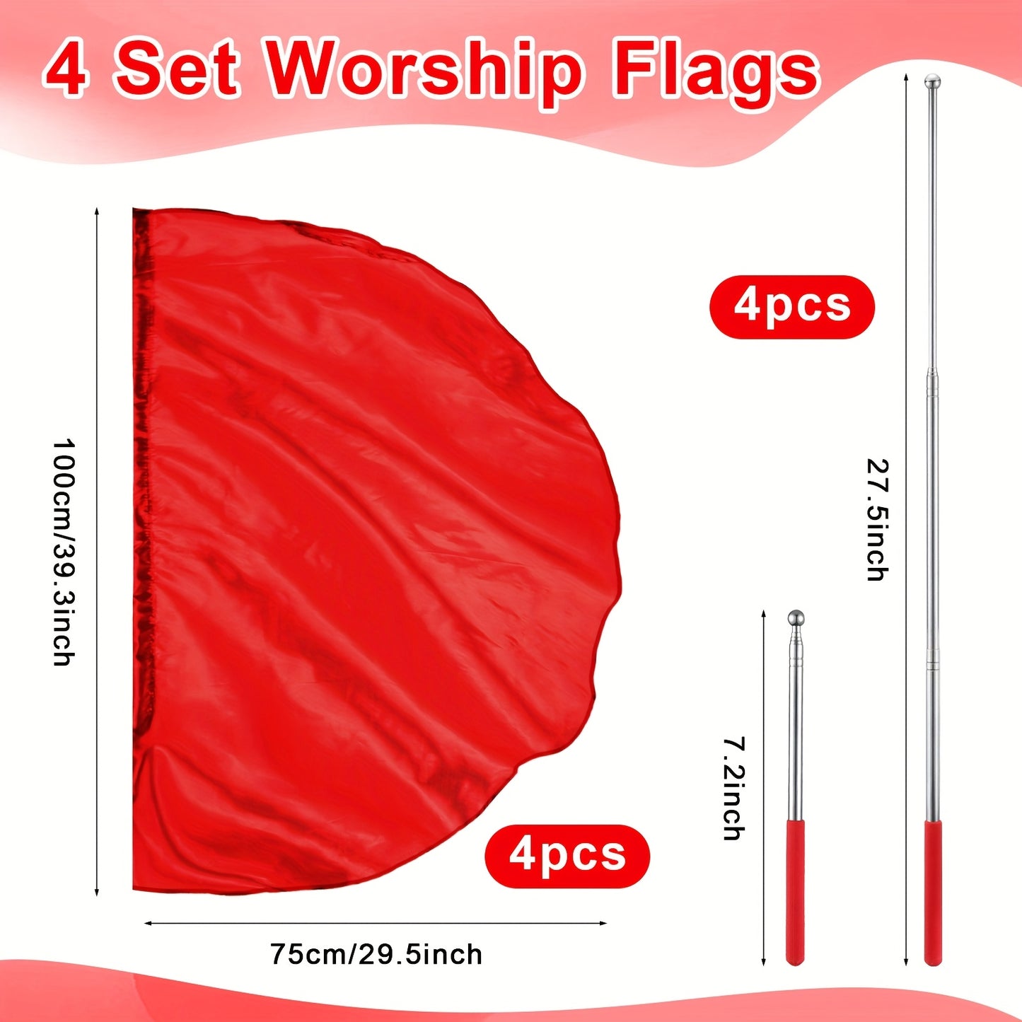 Worship Flags Set for Dance and Performance with Rods - Earth Heart Resources